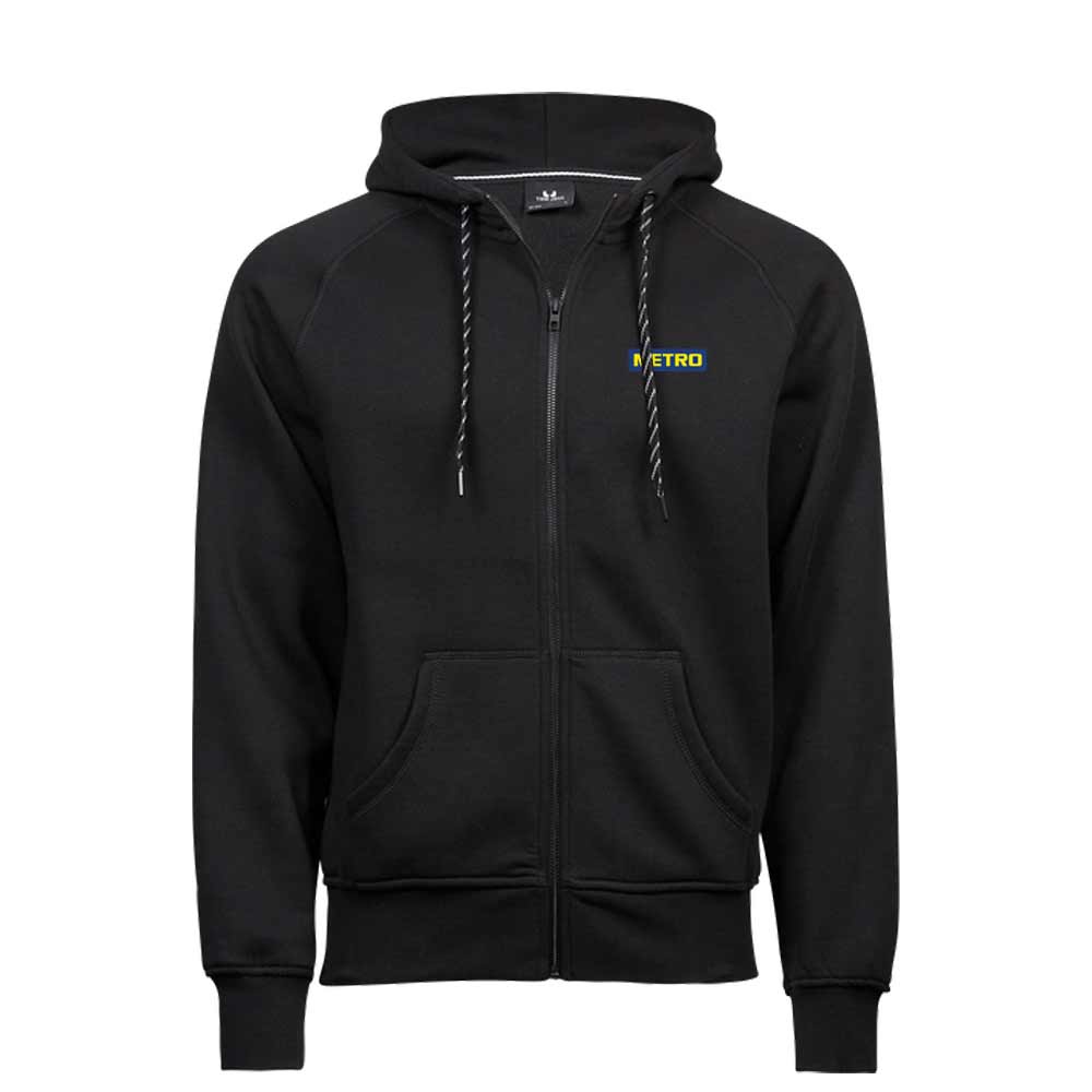 Zip-Hoodie TeeJays schwarz METRO Druck S