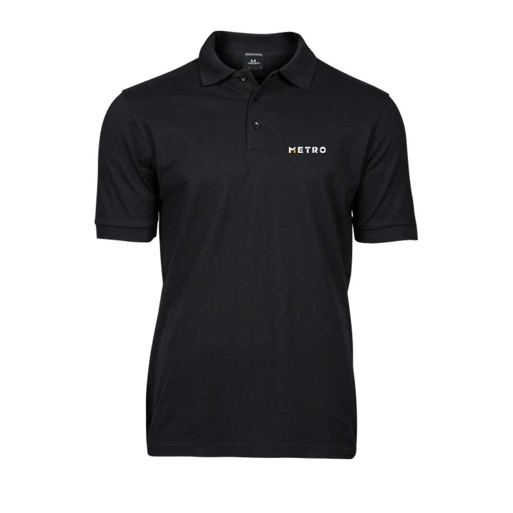 Polo-Shirt TeeJays men kurzarm schwarz AG Druck XXL
