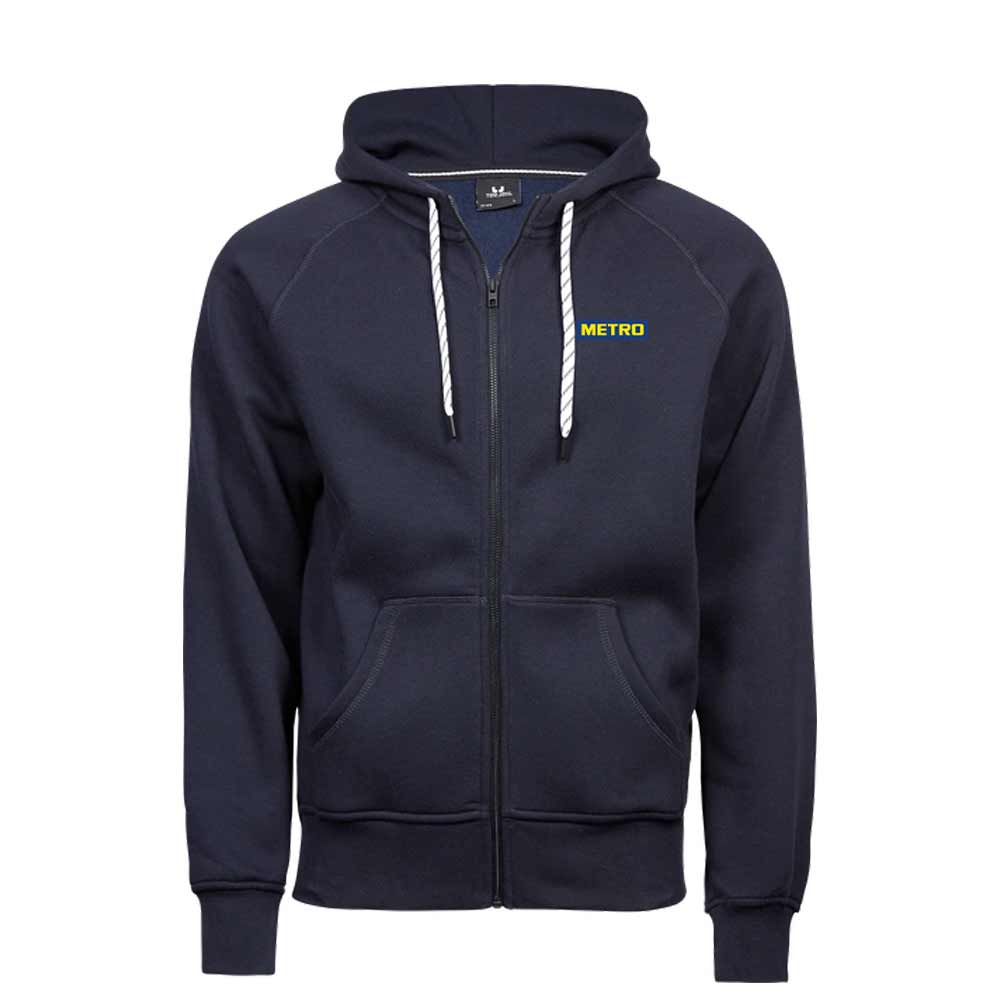 Zip-Hoodie TeeJays navy METRO Druck L