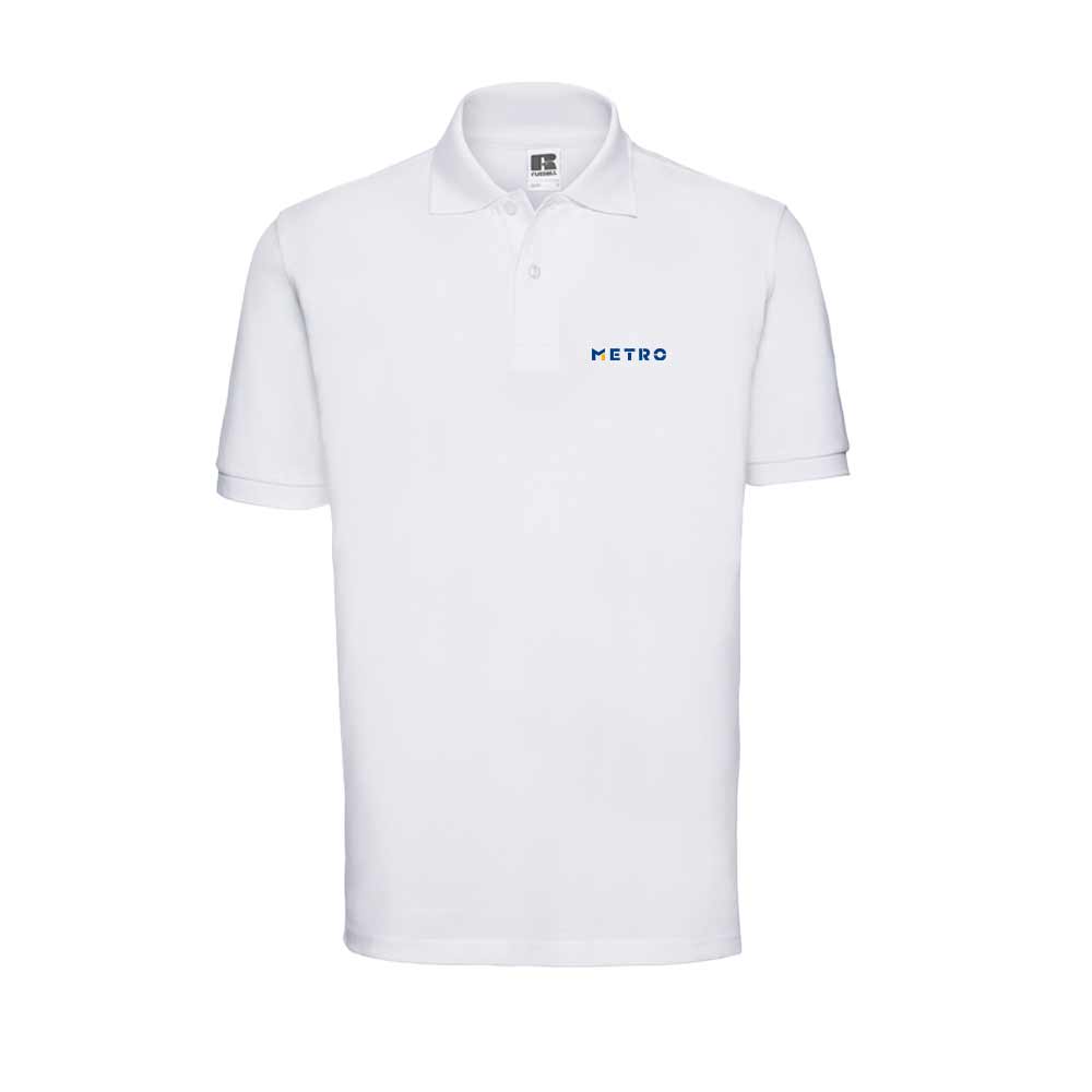 Polo-Shirt Classic weiß AG Druck XS